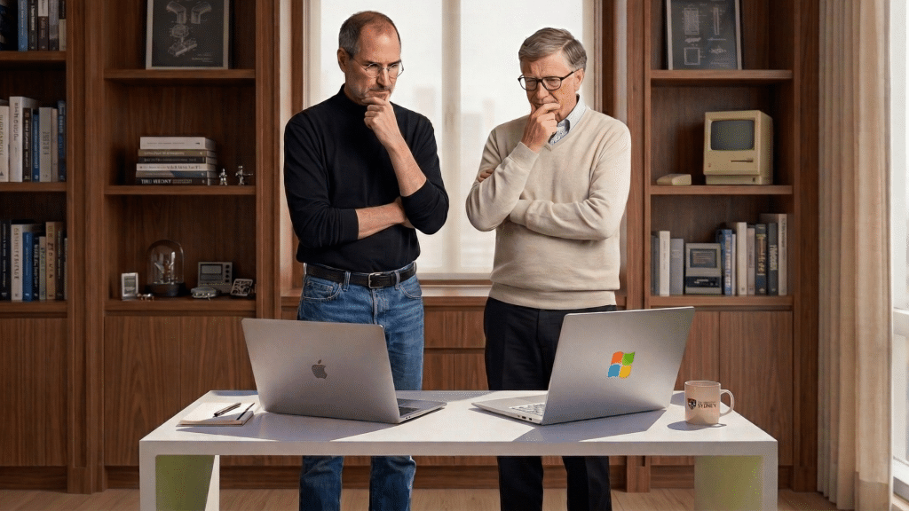 Mac OS vs Windows 11 Pro | Steve Jobs and Bill Gates