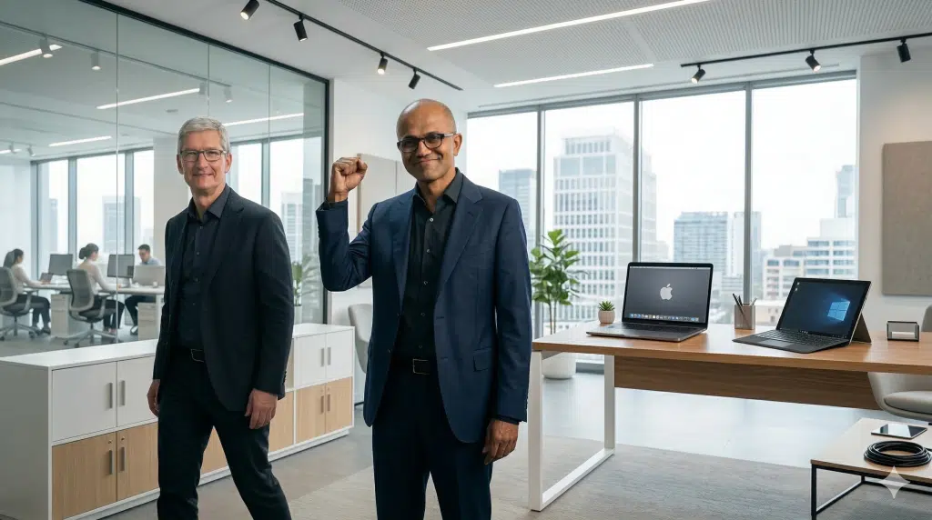 Satya Nadella and Tim Cook vs Macbook Neo and Microsoft Surface